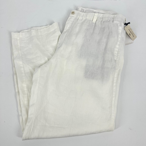 Tommy Bahama Relax New Linen On The Beach Easy Fit Pants Mens Big Size 2XB White